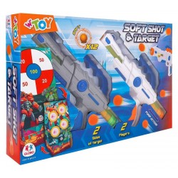 PISTOLE 2PZ C/12 PROIETTILI SOFF C/BERSAGLIO