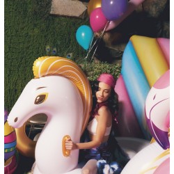 Bestway 41118 galleggiante da piscina e da spiaggia Oro, Bianco Gonfiabile cavalcabile Vinile