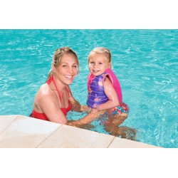 Bestway 32176 galleggiante da piscina e da spiaggia Blu, Rosa Gilet da nuoto Immagine Tessile