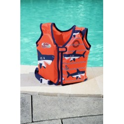 Gilet Salvagente Trainer, Con Cuscinetti In Schiuma All'Interno, Chiusura Lampo E Cinghia Di Sicurezza. Misura M/L, 2 Stampe