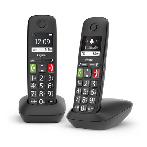 Gigaset E290 Duo Telefono analogico/DECT Nero Identificatore di chiamata