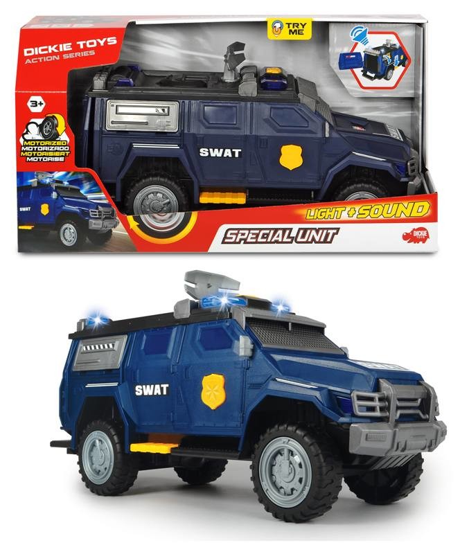 Simba Special Unit Swat Cm 33 Con Luci E Suoni, Motorizzato, Parti Apribili, Radar Che Ruo...