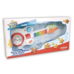 Chitarra baby rock, 5 note musciali, 6 stacchi musicali. Puoi cambiare le basi musicali passando la mano di fronte ai sensori.