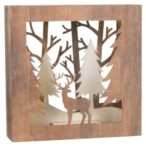 scena natalizia in legno con led a batteria