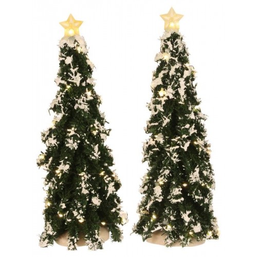 confezione 2 pezzi abete innevato con...