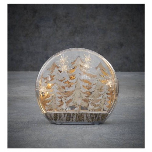 pallina da decorazione con scena natalizia e led