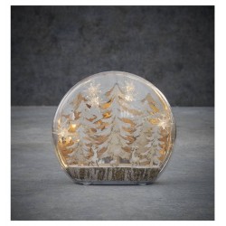 pallina da decorazione con scena natalizia e led