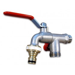 RUBINETTO A SFERA DOPPIO 1/2  S0060K04