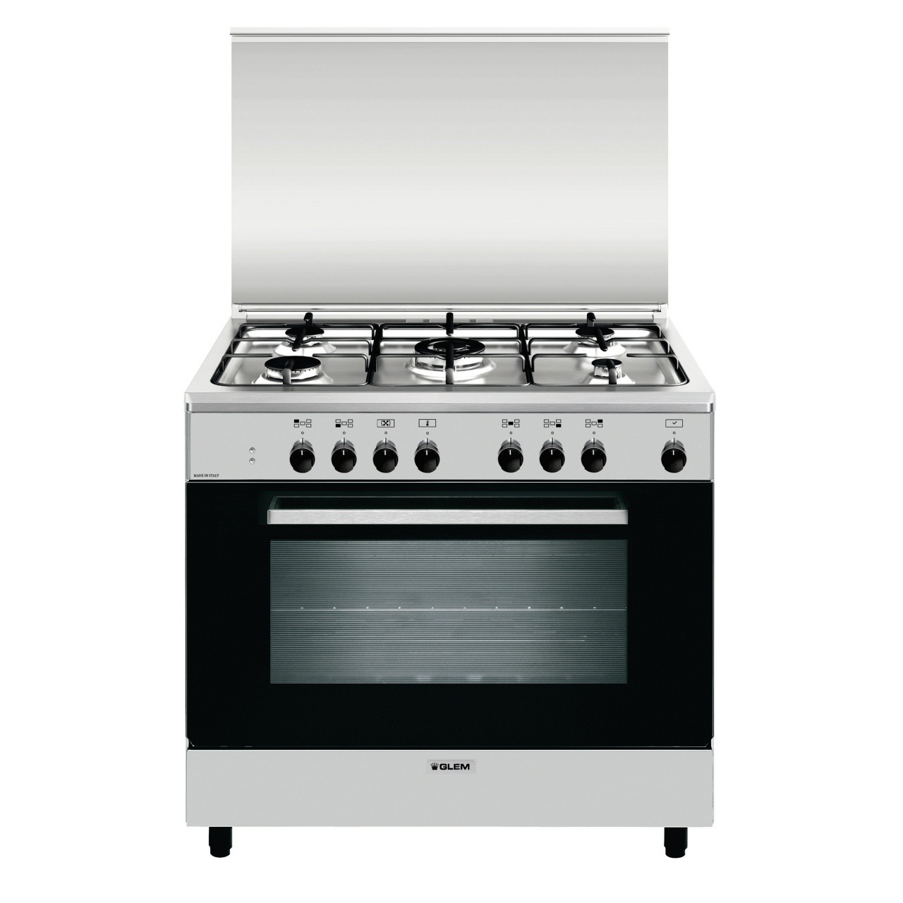 Glem AN965MI6 - Cucina a Gas, 5 Fornello(i), 90 cm, Forno Elettrico Multifunzione, Acciaio...