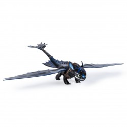 DreamWorks Dragons Dragons, Sdentato Sputafuoco, drago di 51 cm con effetti sputafuoco e decorazioni bioluminescenti, per