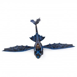 DreamWorks Dragons Dragons, Sdentato Sputafuoco, drago di 51 cm con effetti sputafuoco e decorazioni bioluminescenti, per
