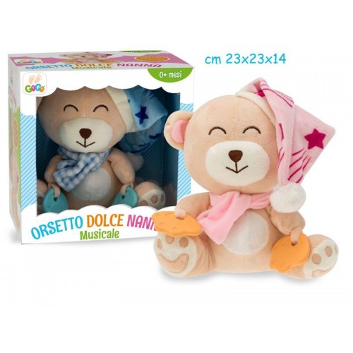 ORSETTO NINNA NANNA C/MUSICA 2 COL 20CM