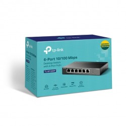 TP-LINK TL-SF1006P switch di rete Fast Ethernet (10/100) Nero Supporto Power over Ethernet (PoE)