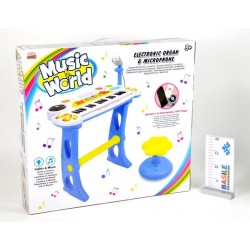 PIANOLA CON SGABELLO E MICROFONO CON ATTACCO CELLULARE