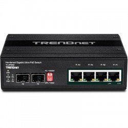 Trendnet TI-UPG62 switch di rete Non gestito L2 Gigabit Ethernet (10/100/1000) Nero Supporto Power over Ethernet (PoE)