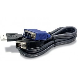 Trendnet 2.8m USB/VGA KVM cavo per tastiera, video e mouse 2,8 m Nero