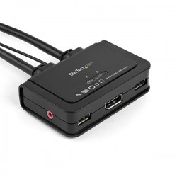 StarTech.com Switch KVM cavo DisplayPort USB 2 porte con audio e switch remoto - Alimentazione USB
