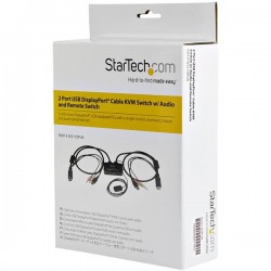 StarTech.com Switch KVM cavo DisplayPort USB 2 porte con audio e switch remoto - Alimentazione USB