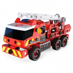 Meccano Junior, Kit di costruzione STEAM Camion dei pompieri con luci e suoni, per bambini dai 5 anni in su - 6056415
