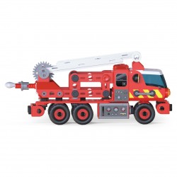 Meccano Junior, Kit di costruzione STEAM Camion dei pompieri con luci e suoni, per bambini dai 5 anni in su - 6056415