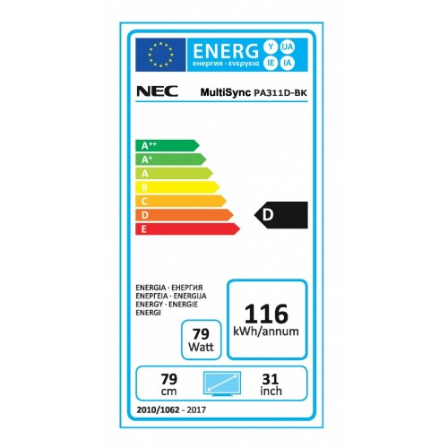 NEC MultiSync PA311D 78,7 cm (31") 4096 x 2160...