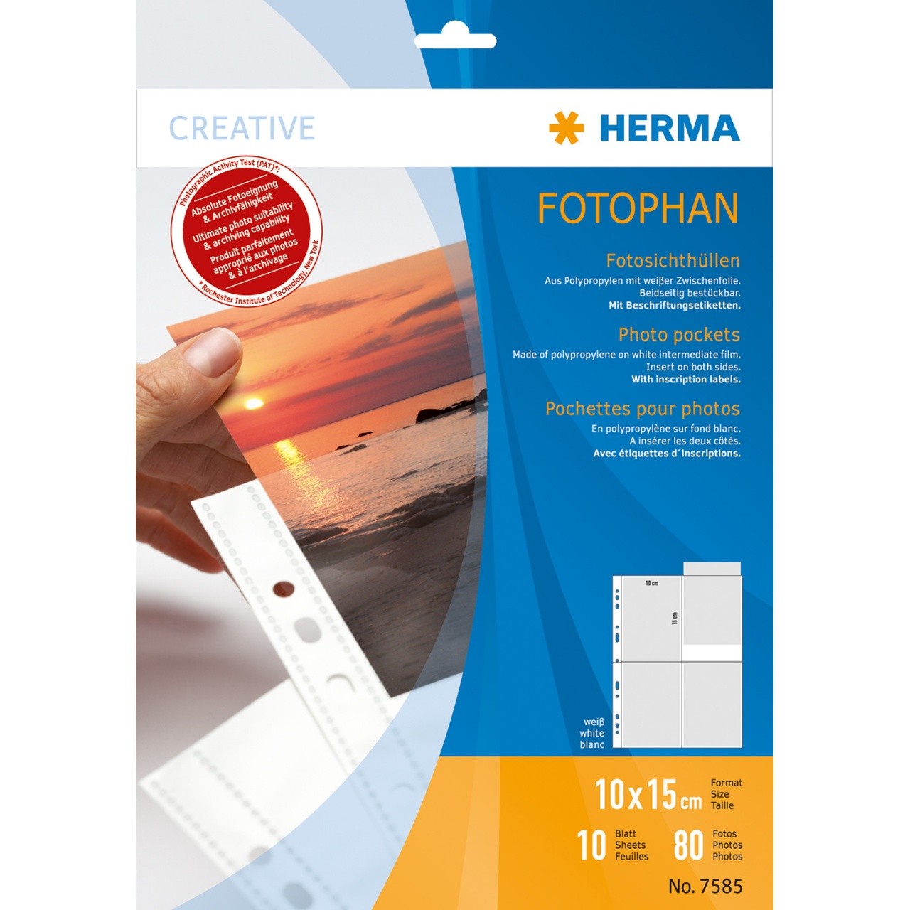 HERMA 7585 foglio di protezione 100 x 150 mm Polipropilene (PP) 10 pezzo(i)