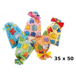 confezione 50 buste misura 35x50 fantasia puzzle
