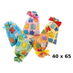 confezione 50 buste misura 40x65 fantasia puzzle