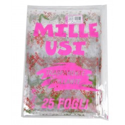 confezione 25 fogli trasparenti in cellophane con trame natalizie assortite - misura 100x130cm