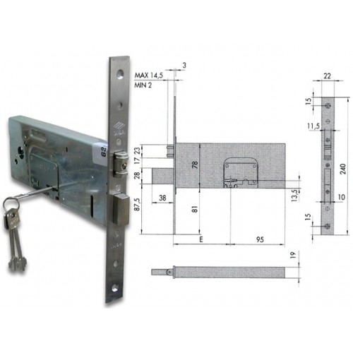 CISA 57360- 90 SERRATURA RULLO