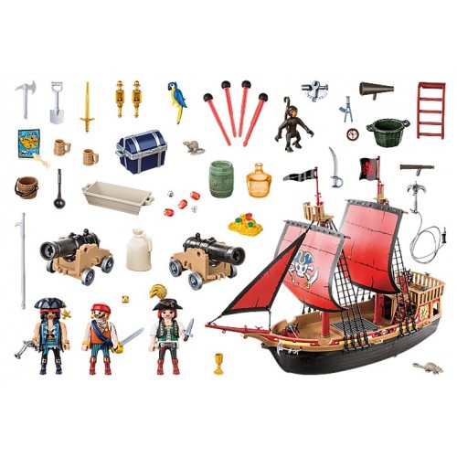 Playmobil Pirates 70411 - Galeone dei Pirati