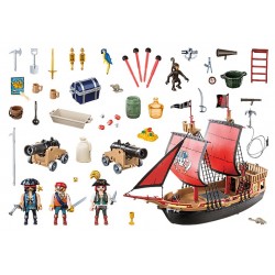 Playmobil Pirates 70411 - Galeone dei Pirati