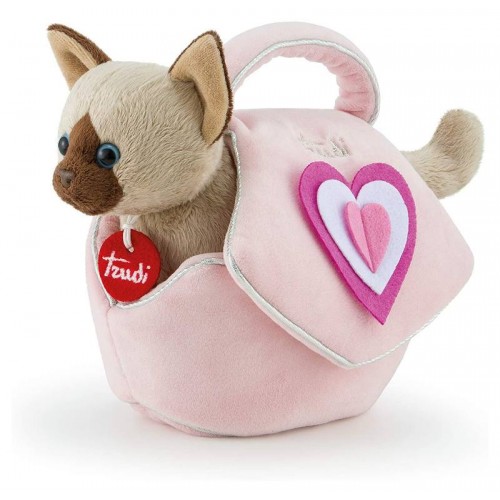 Gattino borsetta rosa cuori XS
