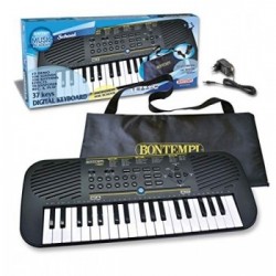 Tastiera digitale 37 tasti passo medio (FA-DO), 100 suoni, 100 ritmi, 10 canzoni preregistrate. Demo One, Demo All. Custodia e