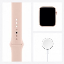 Apple Watch SE GPS + Cellular, 44mm in alluminio oro con cinturino Sport Rosa sabbia