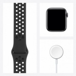 Apple Watch Nike SE GPS, 40mm in alluminio grigio siderale con cinturino Sport Nike Antracite/Nero