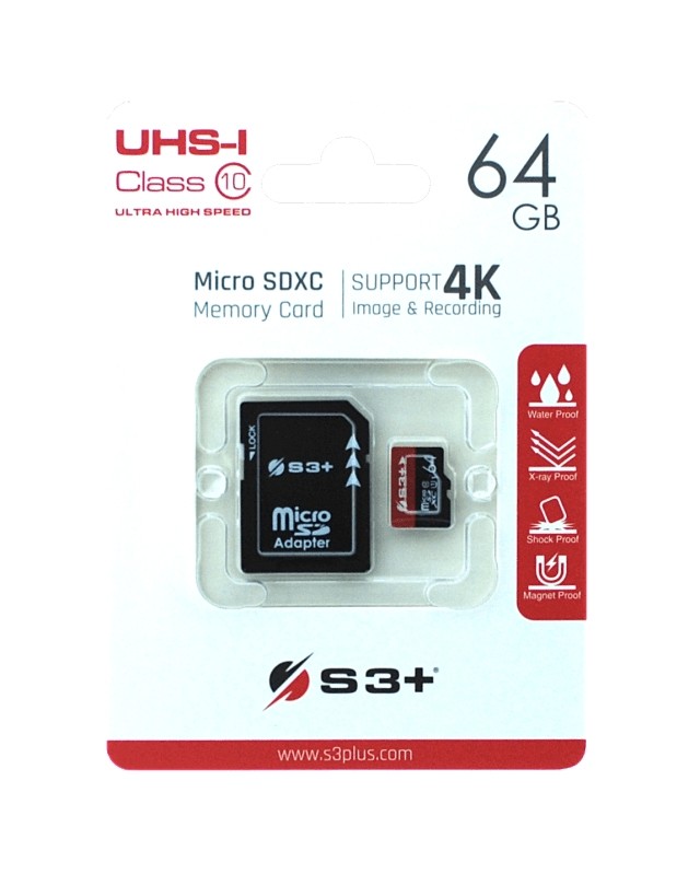 S3+ S3SDC10U1/64GB memoria flash MicroSDXC Classe 10