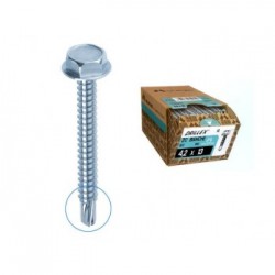 Viti autoperforanti / autofilettanti per metallo Testa esagonale con collare 5,5X25 mm Zincata Bianca Drillex
