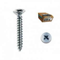 Viti per legno tutto filetto testa Svasata Piana Impronta Croce 5,0X080 mm Inox passivato Panel-VIT Scatola 100 pz