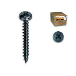 Viti per legno tutto filetto testa Cilindrica Impronta Croce 5,0X30 mm Zincata Nera Panel-VIT TC Scatola 500 pz
