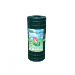 Rete elettrosaldata e plasticata, a maglia differenziata 25 x h. 1,0 mt - 50,8/76,2/101,6 x 60 mm Verde Alpi Novaplax