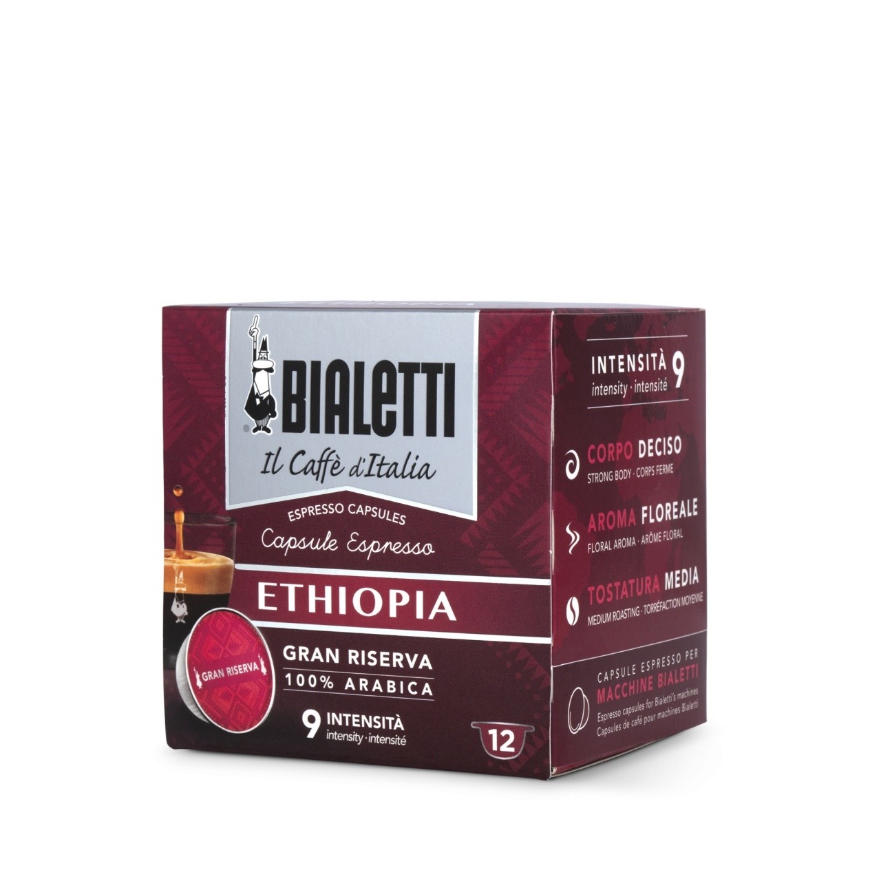 Bialetti Etiopia - Gran Riserva Capsule caffè Tostatura media 12 pezzo(i)