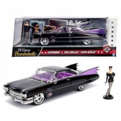 Catwoman 1959 Cadillac in scala 1:24 die-cast con personaggio di Catwoman in die cast