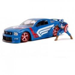 Marvel Captain America 2006 Ford Mustang GT in scala 1:24 die-cast con personaggio di Captain America in die cast