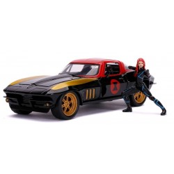 Marvel Black Widow 1966 Chevy in scala 1:24 die-cast con personaggio della Vedova Nera in die cast