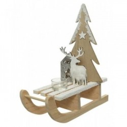 PLYWD SLEIGH W TEALIG 553438